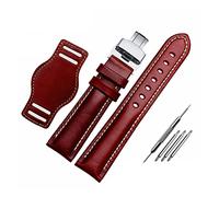 LKDCNUP Watch strap, Watchband,The Genuine Leather Bracelet Watch Strap Matte With Mat Wine Red Wrist Watches Band