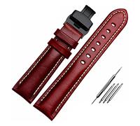 LKDCNUP Watch strap, Watchband,The Genuine Leather Bracelet Watch Strap Matte With Mat Wine Red Wrist Watches Band