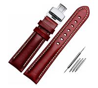 LKDCNUP Watch strap, Watchband,The Genuine Leather Bracelet Watch Strap Matte With Mat Wine Red Wrist Watches Band
