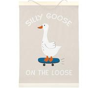LKETW Silly Goose on The Loose Poster Hanger Frame 12x16 inch, Preppy Goose Wall Art for Girls College Dorm Living Room Bedroom, Funny Silly Goose Hanging Banner for Goose Lovers Decor