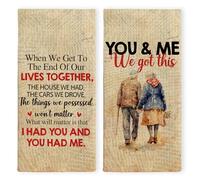 LKETW You and Me We Got This Kitchen Towels Dish Towels, Valentine's Day Gifts Hand Towels for Couple Husband Wife Woman, Vintage Couple Hand Tea Towels Set of 2, 16x24inch