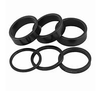 LKfjnhePF Headset Spacers 6/12 Pcs Aluminum Alloy Bike Headset Washer Mountain Bicycle Front Fork Stem Handlebar Spacers Ring Gasket(1 Set black)