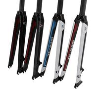 LKfjnhePF Suspension Forks 1 Pcs Road Bike 3K Full Carbon Fibre Disc Brake Fork Bicycle Front Parts 4 Colors(Gloss white blue)