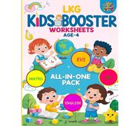 LKG KidsBooster Worksheets - All-in-One Pack for Age 4 Fun Learning in Maths, EVS, GK & English