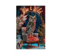 LKGHAGF Owl Poster Quirky Neon Animal Canvas Poster Wall Art Decor Print Picture Paintings for Living Room Bedroom Decoration 08x12inch(20x30cm)