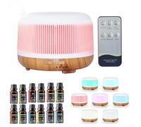 LKH Aroma Diffuser & Humidifier 300ml with Remote & Timer - Aromatherpay Ultrasonic Mist 10 Essential Oils Diffuser - LED Colour Changing Mood Lights and Humidifier, USB Powered 1.5m Cord