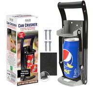 LKH Can Crusher & Bottle Opener 16 oz - Heavy Duty 2 in 1 Tin/Beer Can Crusher for Recycling Wall Mounted - Manual Tin Crusher & Bottle Opener Soft Grip Handle Durable & Rust-Proof