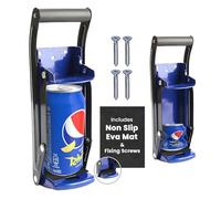 LKH Can Crusher & Bottle Opener - Soda Beer Can Crushers for Recycling, Wall Mounted with Soft Grip Handle, Built-in Tin Opener 2-in-1 Heavy Duty Tool for Bottles, Tins & More (Grey)