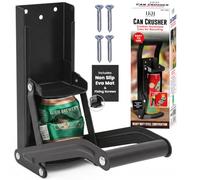 LKH Can Crusher & Bottle Opener - Soda Beer Can Crushers for Recycling, Wall Mounted with Soft Grip Handle, Built-in Tin Opener 2-in-1 Heavy Duty Tool for Bottles, Tins & More