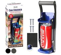 LKH Can Crusher & Bottle Opener 16oz/500ml - Heavy Duty 2 in 1 Soda Beer Can Crusher for Recycling Wall Mounted - Manual Tin Crusher with Bottle Opener Soft Grip Handle Durable & Rust-Proof
