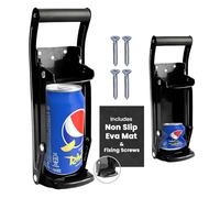LKH Can Crusher & Bottle Opener - Soda Beer Can Crushers for Recycling, Wall Mounted with Soft Grip Handle, Built-in Tin Opener 2-in-1 Heavy Duty Tool for Bottles, Tins & More