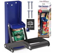 LKH Can Crusher Wall Mounted tin Crusher with Bottle Opener Heavy Duty Tool Soft Grip Handle, Built-in Tin Opener, 2 in 1 Manual Can Crusher for Beer, Soda & Recycling with Installation Fixings