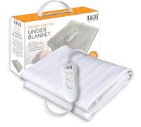 LKH Electric Blanket Single Heated Electric Underblanket with 3 Heat Settings Detachable Controller Overheat Protection Fast Heat Up Soft Flannel Fleece Underblanket Mattress Cover Washable (150x80CM)