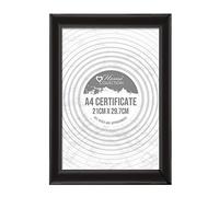 LKH HOME COLLECTION Black A4 Certificate Photo Frame with Clear Plastic Front Panel