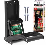 LKH Home Collection Can Crusher 16Oz/500Ml With Bottle Opener Heavy Duty Wall Mounted Manual Tin Crusher Soft Grip Handle & Rust-Resistant Black