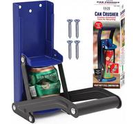 LKH Home Collection Can Crusher 16Oz/500Ml With Bottle Opener Heavy Duty Wall Mounted Manual Tin Crusher Soft Grip Handle & Rust-Resistant Blue