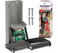 LKH Home Collection Can Crusher 16Oz/500Ml With Bottle Opener Heavy Duty Wall Mounted Manual Tin Crusher Soft Grip Handle & Rust-Resistant Grey