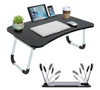 LKH Home Collection Foldable Laptop Bed Table With Tablet Holding Slot Cup Holder Lap Desk Laptop Stand Tray Table