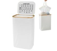 LKH Home Collection Laundry Basket With Lid 100 Litre 600D Polyester Clothes Hamper For Laundry With Bamboo Handles Laundry Guide Inner Mesh Bag