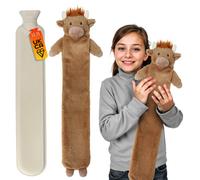 LKH Home Collection Long Hot Water Bottle With Cover Uk 2L Sherpa Faux Cover Comforting Removable Washable Anti Leak Ideal For Pain Relief In Periods