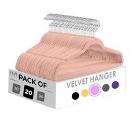 LKH HOME COLLECTION Velvet Coat Hangers - Heavy Duty Velvet Clothes Hangers with Non-Slip, 360-Degree Swivel Hook, Tie Bar for Clothes, Trousers, Suits