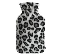 LKH Hot Water Bottle Cover UK 2L - Washable Fleece Sherpa Hot Water Bottles Cover Only - Super Soft Leopard Print Hots Waters Bottle Sleeve Replacement Covers - Gift for Kids Teens Adults