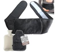 LKH Hot Water Bottle with Cover & Adjustable Belt - 1L Rubber Hot Water Bag BPA Free Leak-Resistant & Durable Heat Massaging Bottle - Relief for Back, Neck, Shoulder & Period Pain