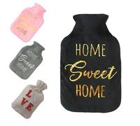 LKH Hot Water Bottle with Cover UK - 2L Hot Water Bottle with Super Soft Velvet Cover - 33x20cm Warm Waters Bag for Period Pain Relief, Hand & Feet Warmer, Washable, Leak-Resistant, UK Standard