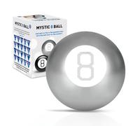 LKH Magic 8 Ball Classic Retro Novelty - Mystic 8 Ball Gadget for Decision Making, Fortune Telling, Fun Toy Game with 20+ Predictions, Features, Fun Gift & Stocking Fillers - Silver