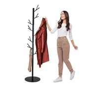 LKH Metal Coat Hanger Tree With 16 Hanging Pegs Free Standing Premium Coat Rack Hanger For Hallway Hats Hand Bags Umbrellas & Clothes Ideal For Home Office & Bedroom Easy to Assemble 175CM Tall