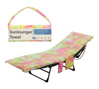 LKH Sun Lounger Towels with Pockets & Shoulder Strap - 210x75CM Microfibre Beach Towel for Recliner - Quick Dry Beach Sun Lounger Towel for Sunbed & Pool Chairs, Garden & Outdoor Relaxation