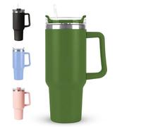 LKH Tumbler with Straw and Lid - 40oz/1.1 Stainless Steel Insulated Cup with Ergonomic Handle | Leak-Resistant Coffee Water Tumbler for Hot & Cold | Durable Drink Cup with Lid and Straw