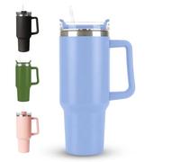 LKH Tumbler with Straw and Lid - 40oz/1.1 Stainless Steel Insulated Cup with Ergonomic Handle | Leak-Resistant Coffee Water Tumbler for Hot & Cold | Durable Drink Cup with Lid and Straw