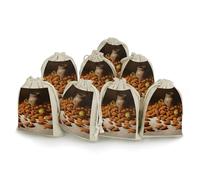 LKHDS 8PCS Drawstring Bags, Almonds And Jars Cotton Storage Bags for Home, Reusable Jewelry Pouch Portable Bunches Pocket for Party Wedding Christmas Gift Bag