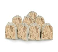LKHDS 8PCS Drawstring Bags, Beige Leaf Pattern Cotton Storage Bags for Home, Reusable Jewelry Pouch Portable Bunches Pocket for Party Wedding Christmas Gift Bag