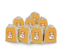 LKHDS 8PCS Drawstring Bags, Cute Hamster Wearing Glasses Cotton Storage Bags for Home, Reusable Jewelry Pouch Portable Bunches Pocket for Party Wedding Christmas Gift Bag