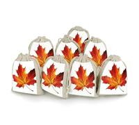 LKHDS 8PCS Drawstring Bags, Fall Leaf Cotton Storage Bags for Home, Reusable Jewelry Pouch Portable Bunches Pocket for Party Wedding Christmas Gift Bag