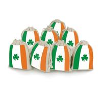 LKHDS 8PCS Drawstring Bags, Happy Irish Holidays Cotton Storage Bags for Home, Reusable Jewelry Pouch Portable Bunches Pocket for Party Wedding Christmas Gift Bag