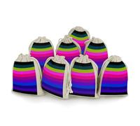 LKHDS 8PCS Drawstring Bags, Pride Flag Vivid Color Cotton Storage Bags for Home, Reusable Jewelry Pouch Portable Bunches Pocket for Party Wedding Christmas Gift Bag