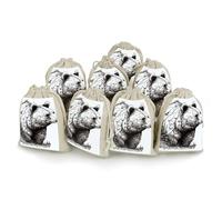 LKHDS 8PCS Drawstring Bags, Wildlife Hand Drawn Bear Animal Cotton Storage Bags for Home, Reusable Jewelry Pouch Portable Bunches Pocket for Party Wedding Christmas Gift Bag