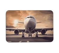 LKHDS Airplane Bath Mat Soft Velvet Bath Rugs with Rubber Backing Door Mat 23.6 X 15.7 Inches Non Slip Quick Dry Bathroom Mat Absorbent Welcome Mat for Muddy Wet Shoes and Paws