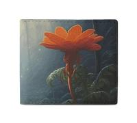 LKHDS An Orange Blossom Bifold Wallet with ID Window, Leather Slim Wallet Easy Access Compact Purse for Men Women