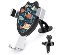LKHDS Animation Style Fish Phone Holders for Your Car Phone Mount Truck Stand for All Phone, Adjustable and Easy Clamp Cellphone Holder Car Accessories for Dashboard/Windshield/Vent