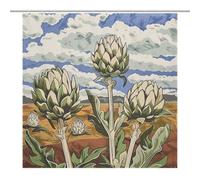 LKHDS Artichokes in The Field Shower Curtains for Bathroom, Waterproof Fabric Bath Curtain with 12 Hooks, Washable Lightweight Bathroom Decor 72x72Inch (183x183cm)