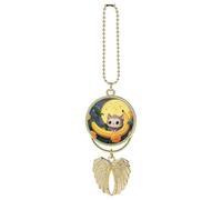 LKHDS Banana Cat Print Car Pendant, Rear View Mirror Hanging Ornament, Auto Decor for Rearview Mirror, Keychain Golden-style