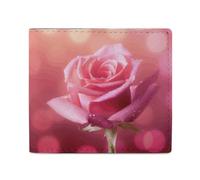 LKHDS Beautiful Flower Images Bifold Wallet with ID Window, Leather Slim Wallet Easy Access Compact Purse for Men Women