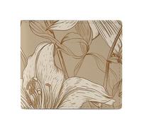 LKHDS Beige Line Drawing Bifold Wallet with ID Window, Leather Slim Wallet Easy Access Compact Purse for Men Women