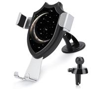 LKHDS Crescent Moon on Black Background Phone Holders for Your Car Phone Mount Truck Stand for All Phone, Adjustable and Easy Clamp Cellphone Holder Car Accessories for Dashboard/Windshield/Vent