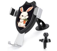 LKHDS Cute Bunny Holding Carrot Phone Holders for Your Car Phone Mount Truck Stand for All Phone, Adjustable and Easy Clamp Cellphone Holder Car Accessories for Dashboard/Windshield/Vent