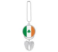 LKHDS Happy Irish Holidays Car Pendant, Rear View Mirror Hanging Ornament, Auto Decor for Rearview Mirror, Keychain Silver-style